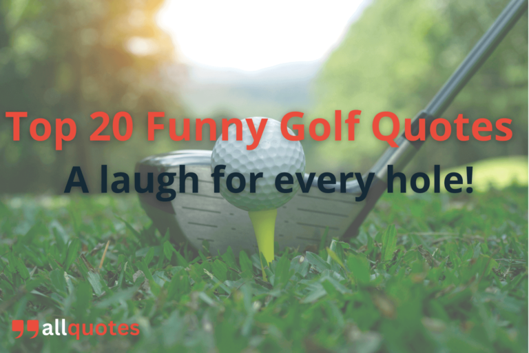 a picture of a golf ball with a golf club this headline written on it (Top 20 Funny Golf Quotes – A laugh for every hole!)
