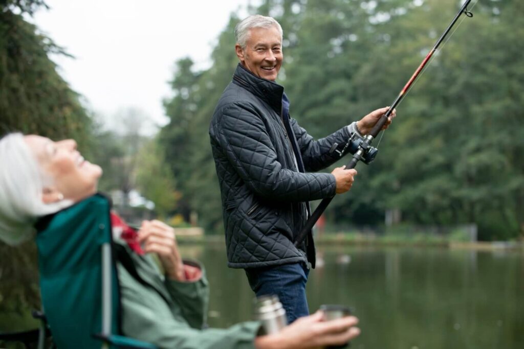 a couple having happy retirement activity