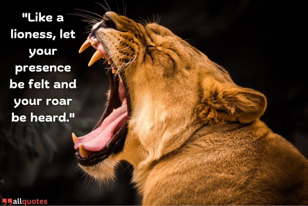 Empowering Lioness Quote for Women