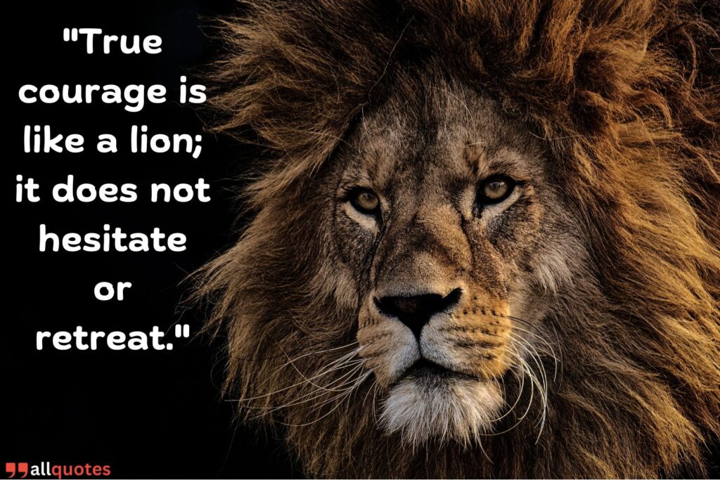 lion saying on courage