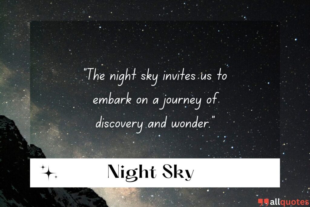 Adventure and Exploration Night Sky Quote