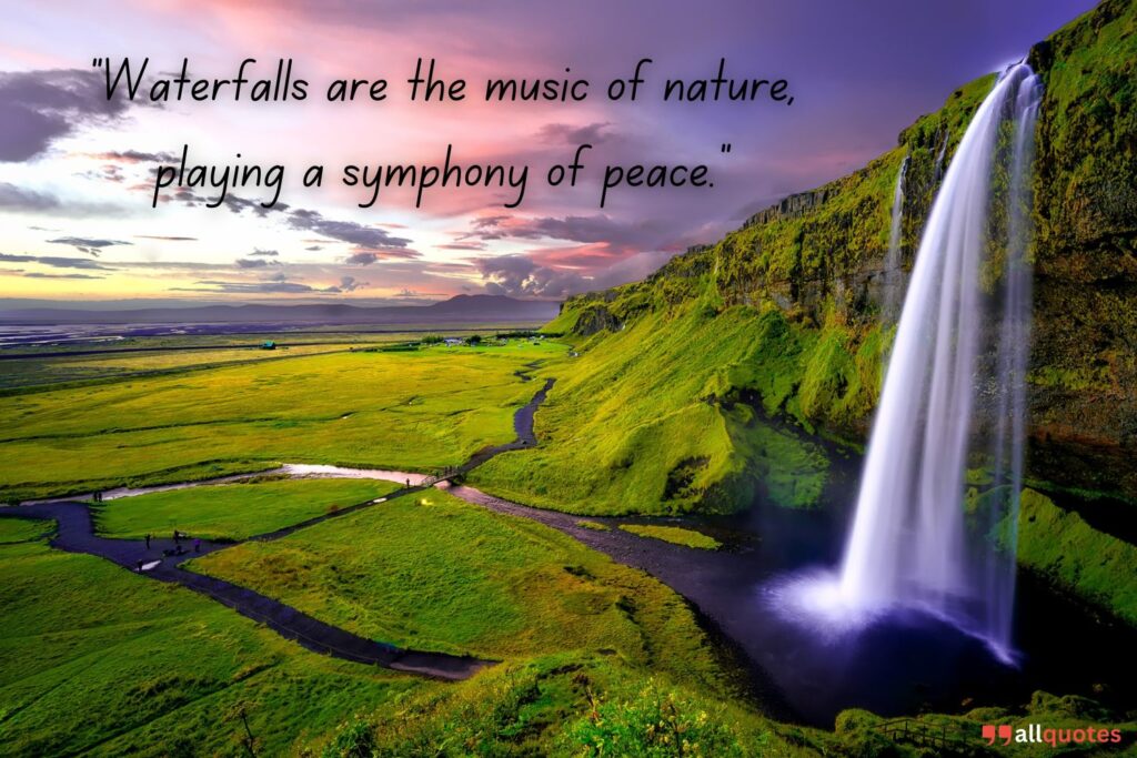 Waterfall Quote for Peace and Serenity