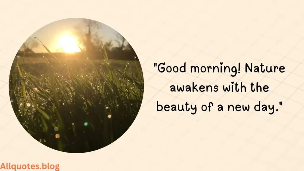 Good Morning Quotes about Nature